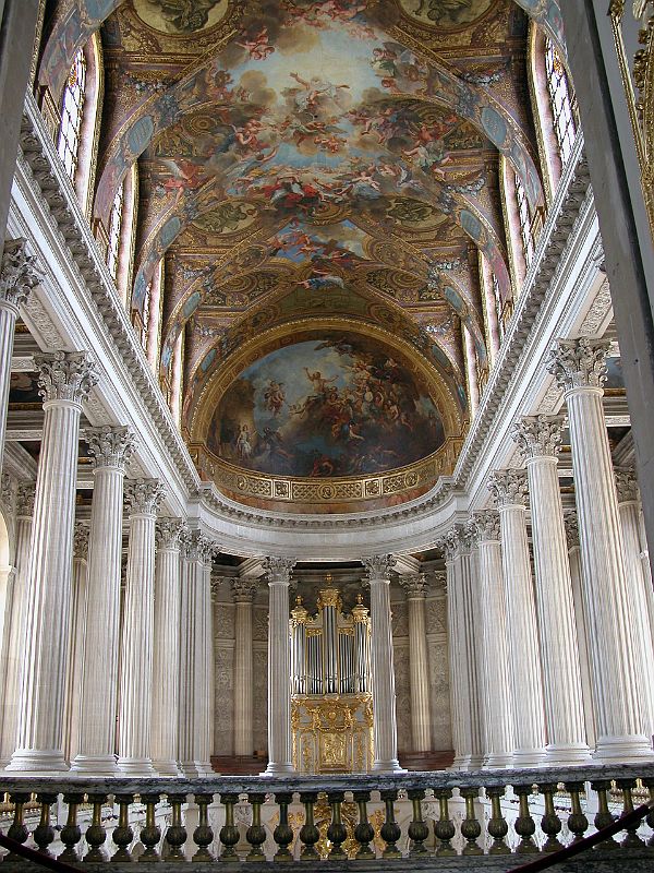 Paris Versailles 13 Royal Chapel From Upper Floor Showing Painted Ceiling 